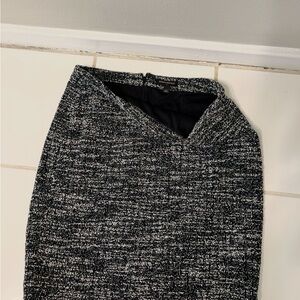 Black and White Tweed Pencil Skirt